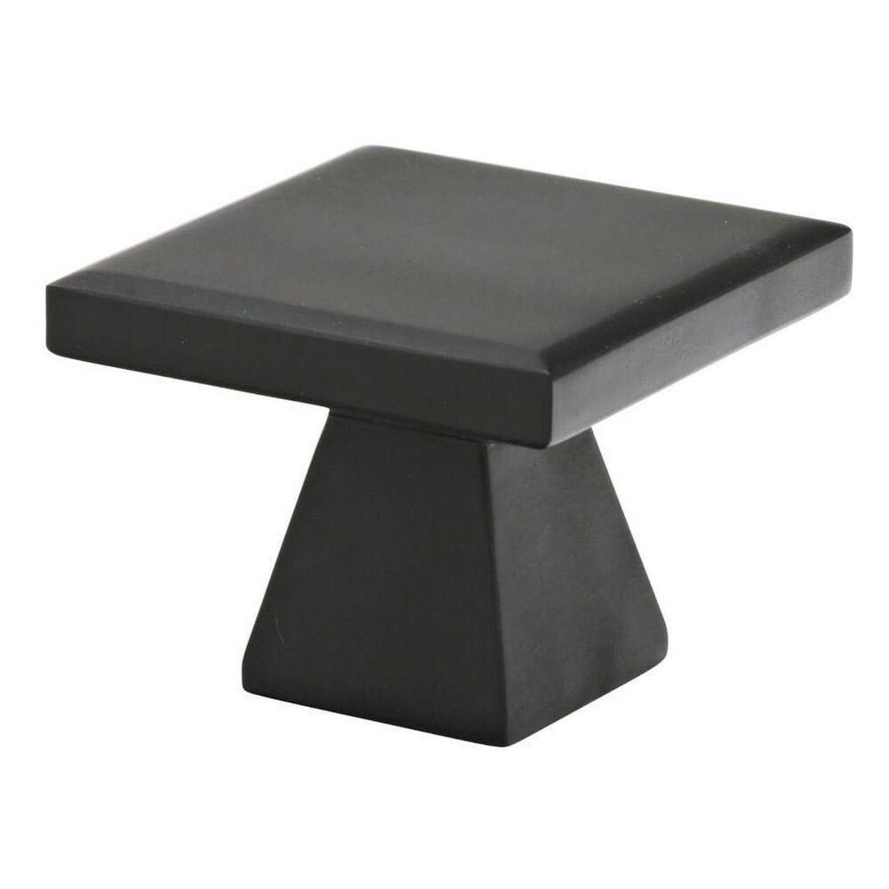 2 Emtek 86320 Podium 1-3/4" Square Cabinet Knobs Flat Black Modern New